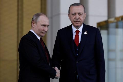 اردوغان وبوتين يدشنان رسميا العمل في بناء أول محطة كهرباء نووية تركية